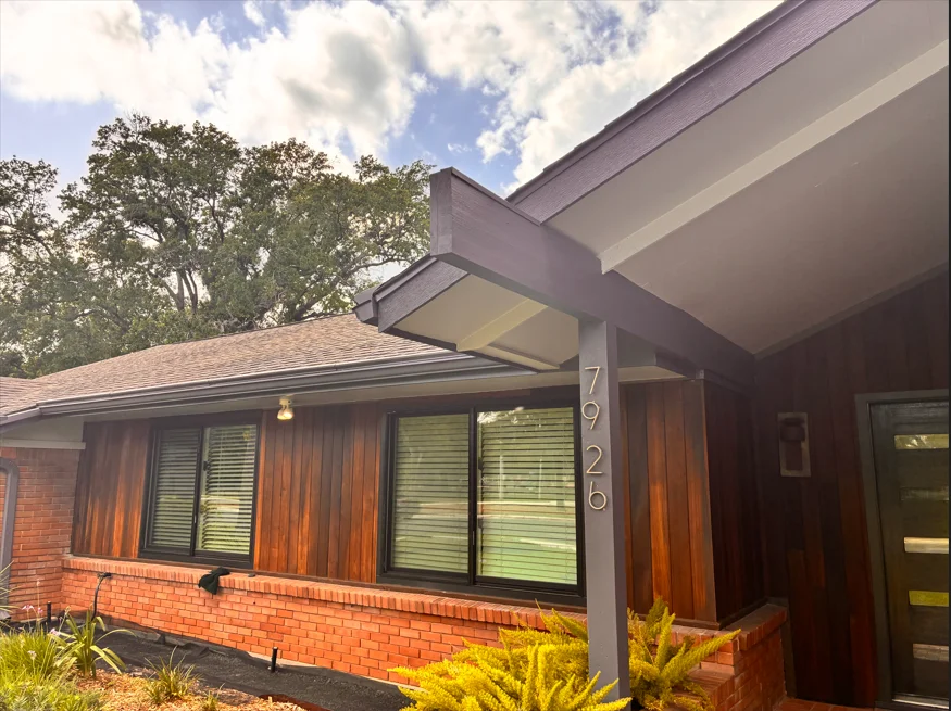 Cedar Siding and Address Detail Houston