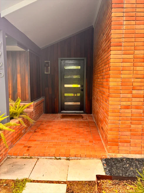Modern cedar entryway renovation in Houston TX