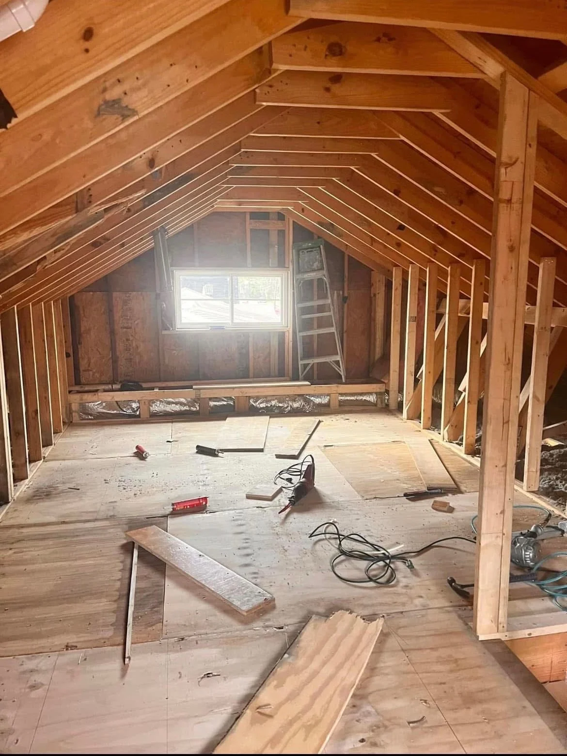 Attic Framing In Progress Houston